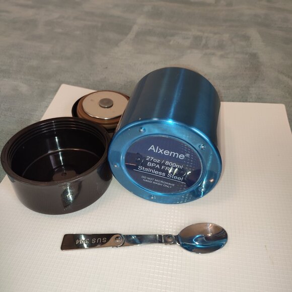 Allxeme Soup Thermos Bowl Spoon Thermo Resistant Stainless Steel Travel Work - Picture 8 of 11